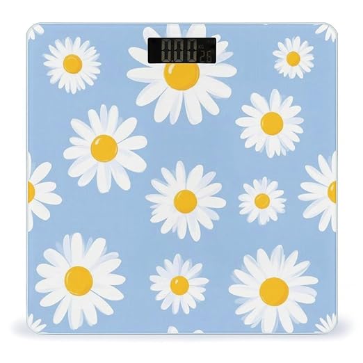 Men's Fashion Automatic Switch Digital Bathroom Weighing Scale Smart Scale Floral Daisy Purple Flower