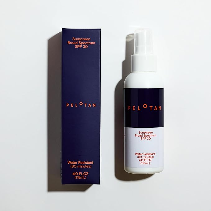 Pelotan Sports Sunscreen Spray SPF 30 (4 Fl Oz) - Lightweight Sweat‑Resistant Sun Protection for Cyclists &amp Runners – Used by Pro Athletes – For Sensitive Skin