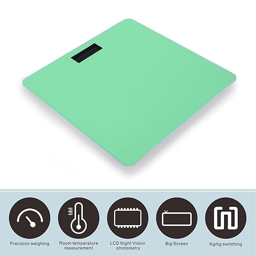 Digital Bathroom Weighing Scale Energy Saving Scale Smart Scale for Body Weight Bright Green
