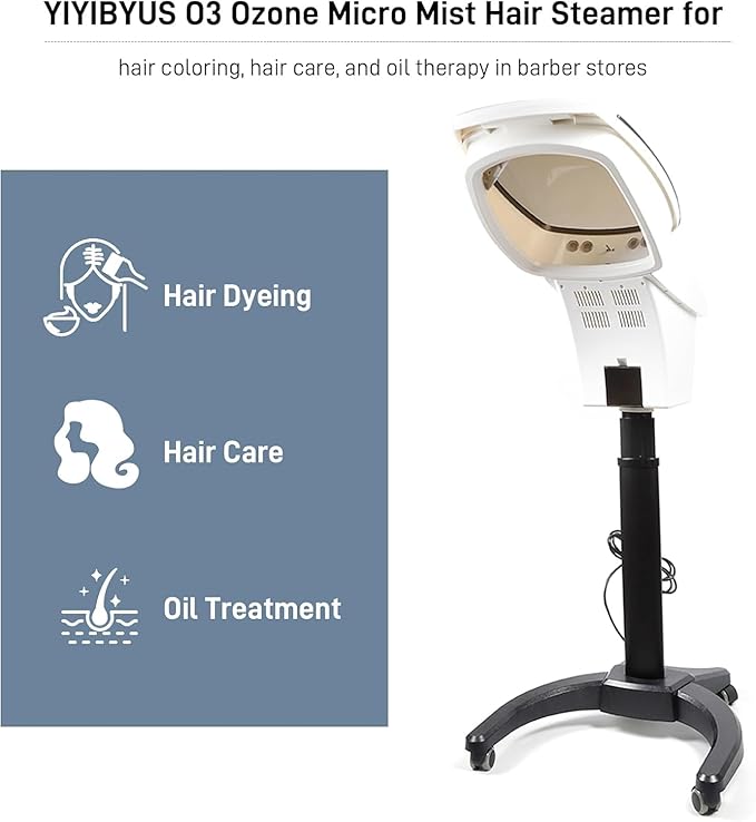 YIYIBYUS Professional Hair Steamer O3 Ozone Micro Mist Hair Hairdressing Color Processor Oil Treatment Hair Dye Care Salon Machine Standing Type