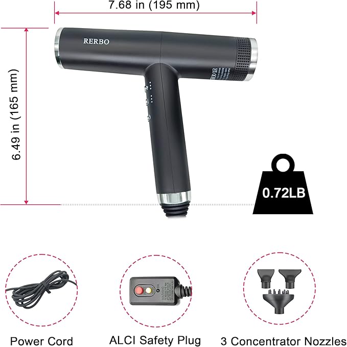 Professional Ionic Hair Dryer High-Speed 110000 RPM Low Noise Temperature Control Portable Negative Ionic Blow Dryer with Diffuser and Concentrator for Home Travel and Salon