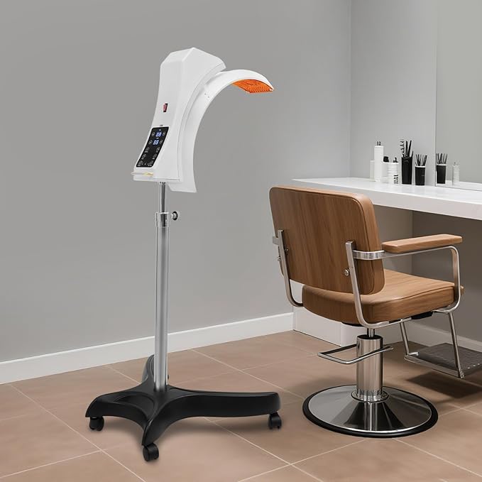 Professional Standing Hair Dryer 850W Vertical Hair Color Processor Floorstanding Head 360° Rotation Multifunctional Hair Dryer for Homes Beauty Hair Salons with 4 Wheels (White)