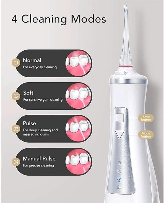 Cordless Advanced Water Flosser for Teeth Gums Braces Gums Braces Dental Care Cordless Dental Oral Irrigator - 3 Modes 3 Tips for Multiple Users and Needs(Gray)