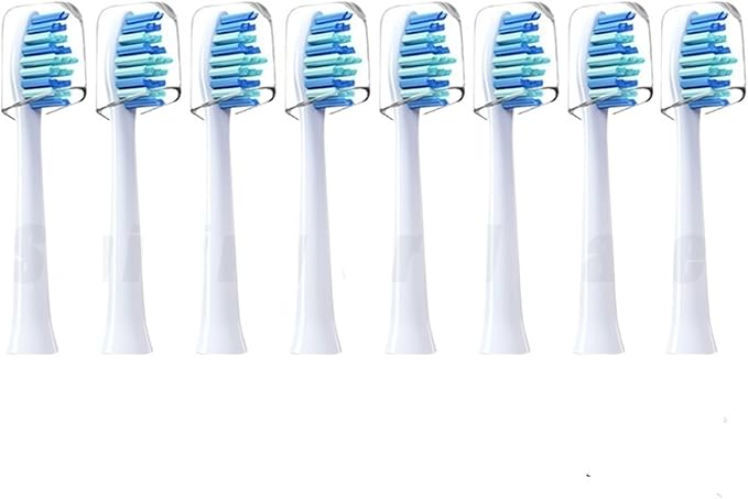 Suitable Compatible for SUMKYLE Electric Toothbrush Head EA320/EA315 Dupont Bristles Adult Replacement Replace Nozzles with Cover(8PCS White)