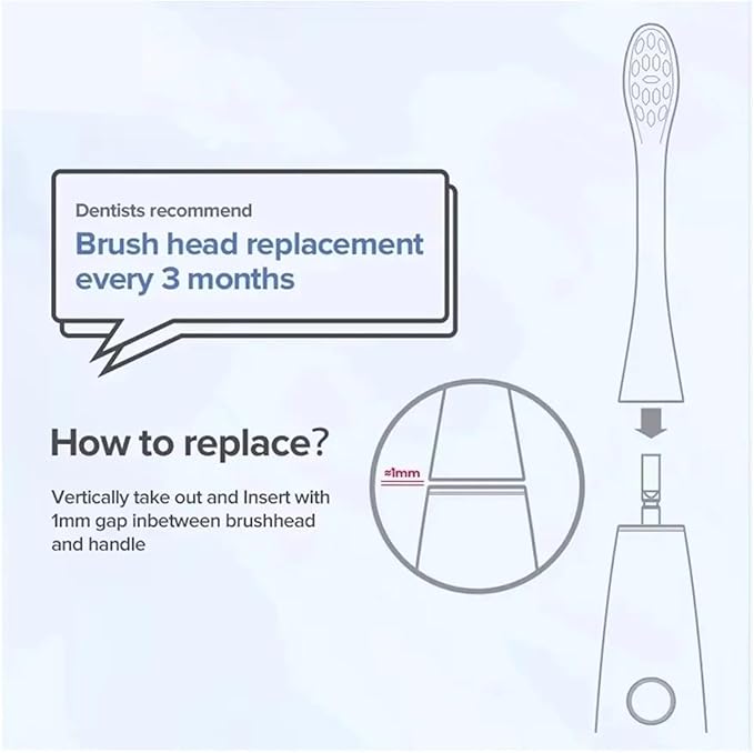 Replacement Brush Heads Compatibility for Oclean X/X PRO/ Z1/ F1/ One/Air 2 Sonic Electric Toothbrush Head(PW09 2PCS)