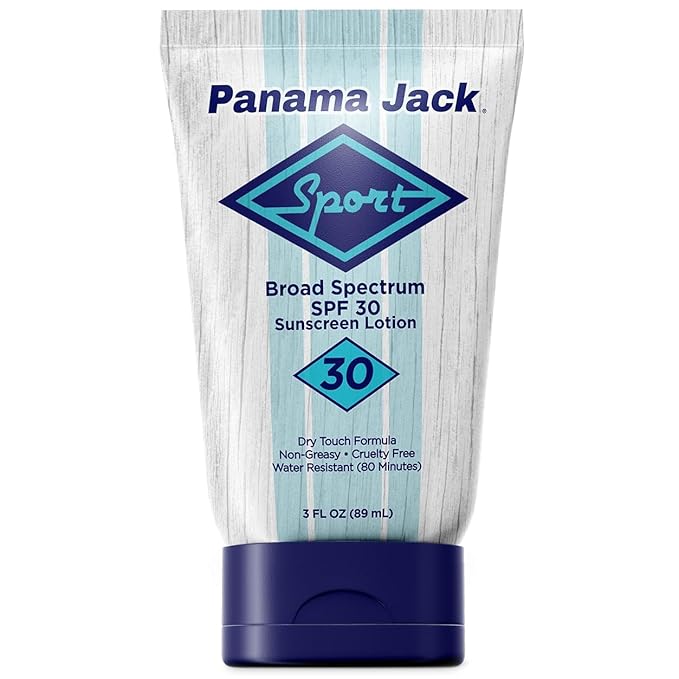 Panama Jack Sport Sunscreen Lotion - SPF 30 Broad Spectrum UVA/UVB Protection Non-Greasy PABA Paraben Gluten &amp Cruelty Free 3 FL OZ (Pack of 12)
