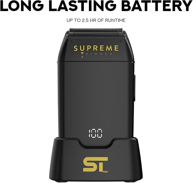 Supreme Trimmer Crunch STF602 – Waterproof Double Foil Shaver for Men | 150 Min Runtime Wet/Dry Cordless &amp Corded Electric Razor | Hypoallergenic Foils for Face Head &amp Stubble