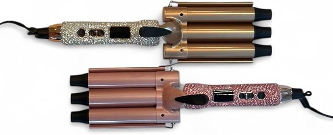 Glitz &amp Glam Bling Triple Barrel Hair Waver Rose Gold