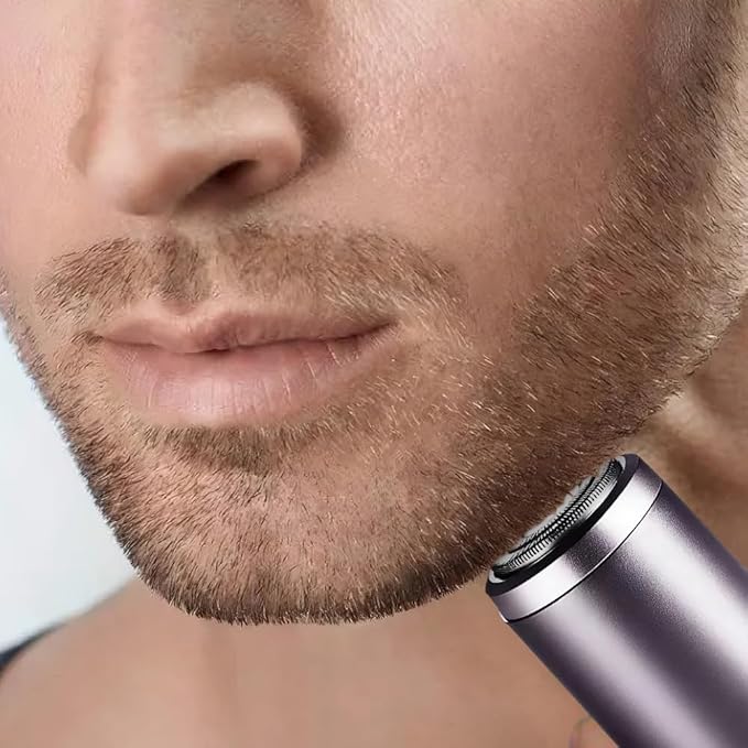 Mini Electric Razor for Men 2023 New Upgrade Mini Shave Portable Electric Shaver USB Rechargeable Shaver Easy One-Button Use Suitable for Home Car Travel Father's Day Gift (Silver)
