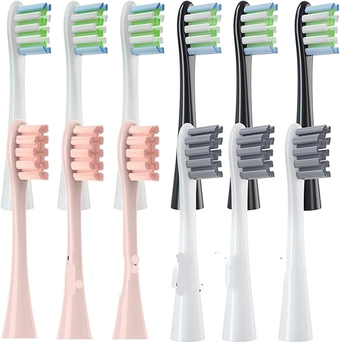 12PCS Replacement Brush Heads Compatible for Oclean X/X PRO/ Z1/ F1/ One/Air 2 /SE Sonic Electric Toothbrush Soft Bristle Nozzles(12pcs White)