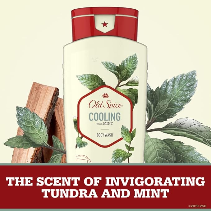 Old Spice Body Wash for Men Invigorate with Cooling Mint 16 Fl Oz (Pack of 4)