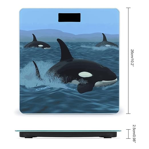 Killer Whales Swim Along Smart Scale for Body Weight Accurate Bathroom Scale with LED Display Digital Weight Scales Weighing Machine High Precision Scales for Bath Home