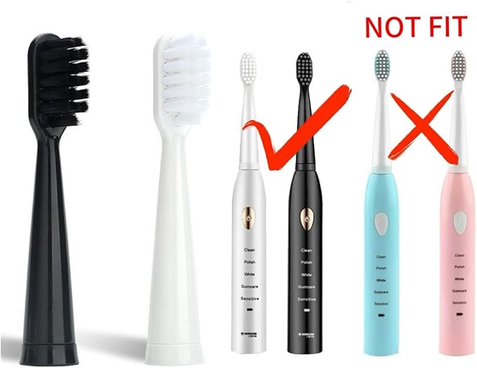 Replacement Toothbrush Heads Compatible for Jianpai JD005 RH2305/X.Q.M. B-1/Royalstar101 Soft Bristles Nozzles（16pcs）(16pcs Black)