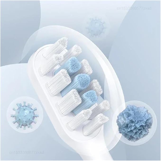 Compatible for Mijia Electric Toothbrush Head T100 T200 T300 T301 T302 T700 Replacement Heads Soft Bristle Brush(6pcs White T301 T302)