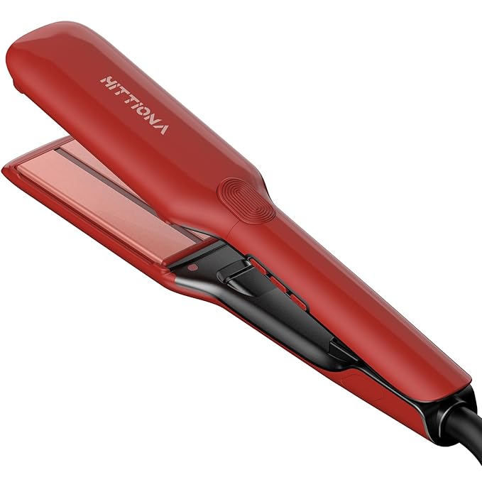 Infrared Vibration Flat Iron Hair Straightener - 1.3 Inch Ceramic Plate with Ionic for Anti-Frizz.