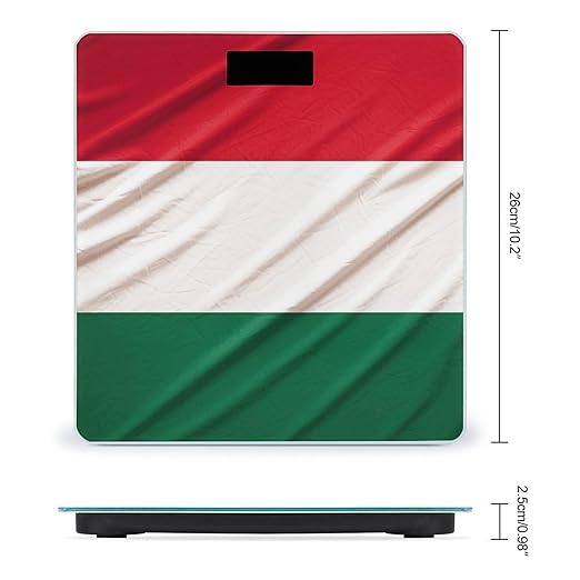 Italy Flag Digital Bathroom Scale for Body Weight Weighing Scale with Backlit LCD Display High Precision Measurements &amp Measures Weight Up to 180kg