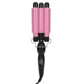 3 Barrel Hair Waver Adjustable Temperature Hair Crimper Heats up Quickly Crimping Iron for Hair Compatiable for All Hairstyles(US-pink28mm)