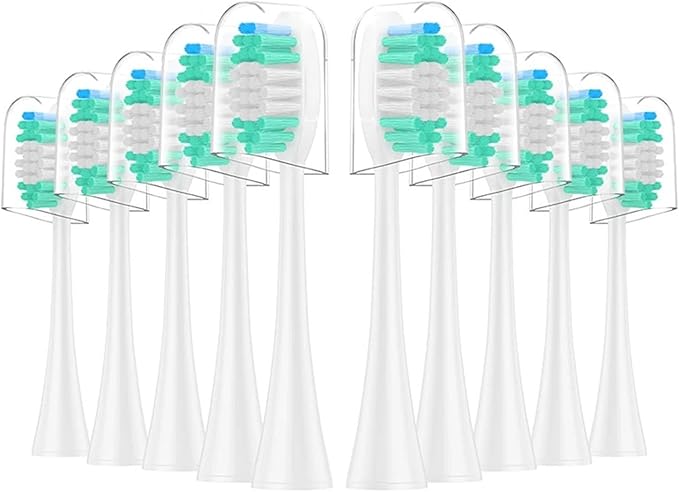 10 Pieces Large Brush Head Crescent-Shaped Bristles Compatible for Aquasonic Series Electric Toothbrush Soft Bristle Deep Clean Teeth(1)