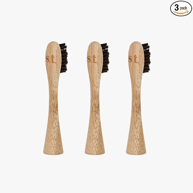 Sustainable Tomorrow Zen Bamboo Toothbrush Replacement Head – 3 Pack | Eco-Friendly Bamboo Bristles Head | Sustainable Plastic-Free Oral Care | Compatible with Zen Toothbrush