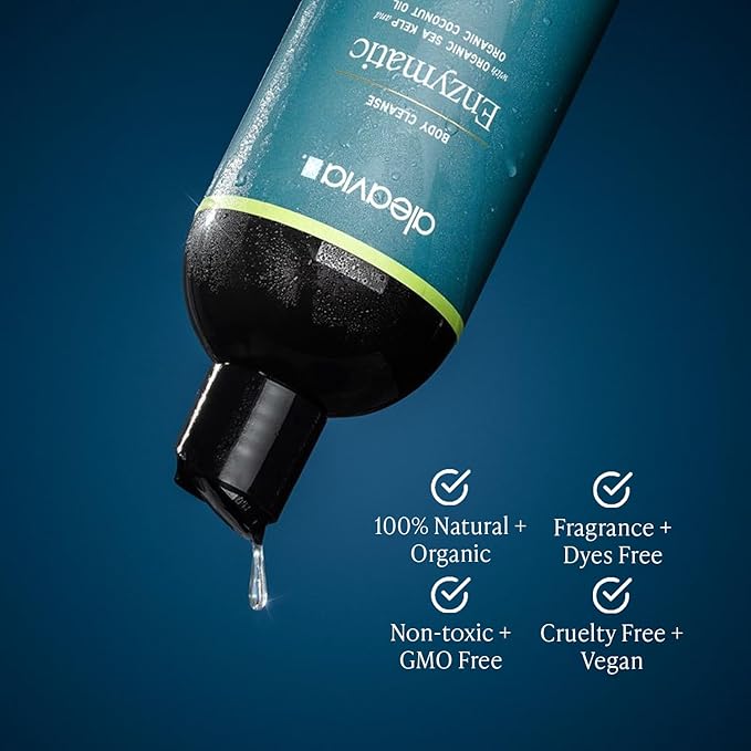 Aleavia Body Cleanse – Organic &amp All-Natural Prebiotic Body Wash – Fragrance-free and Sulfate-Free Enzymatic Body Cleanser – 16 Oz.