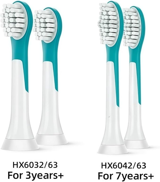 Kids Tooth Brush Replacement Brush Head Compatible with Philips HX6042 for 7yr Kids Sonicare Electric Toothbrush Head