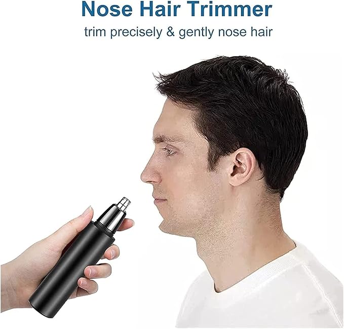 Nose Hair Trimmer Painless Nose and Ear Hair Trimmer for Women Men Waterproof Stainless Steel Head Blades Nose Hair Remover Easy Cleansing USB Rechargeable (Color : White)