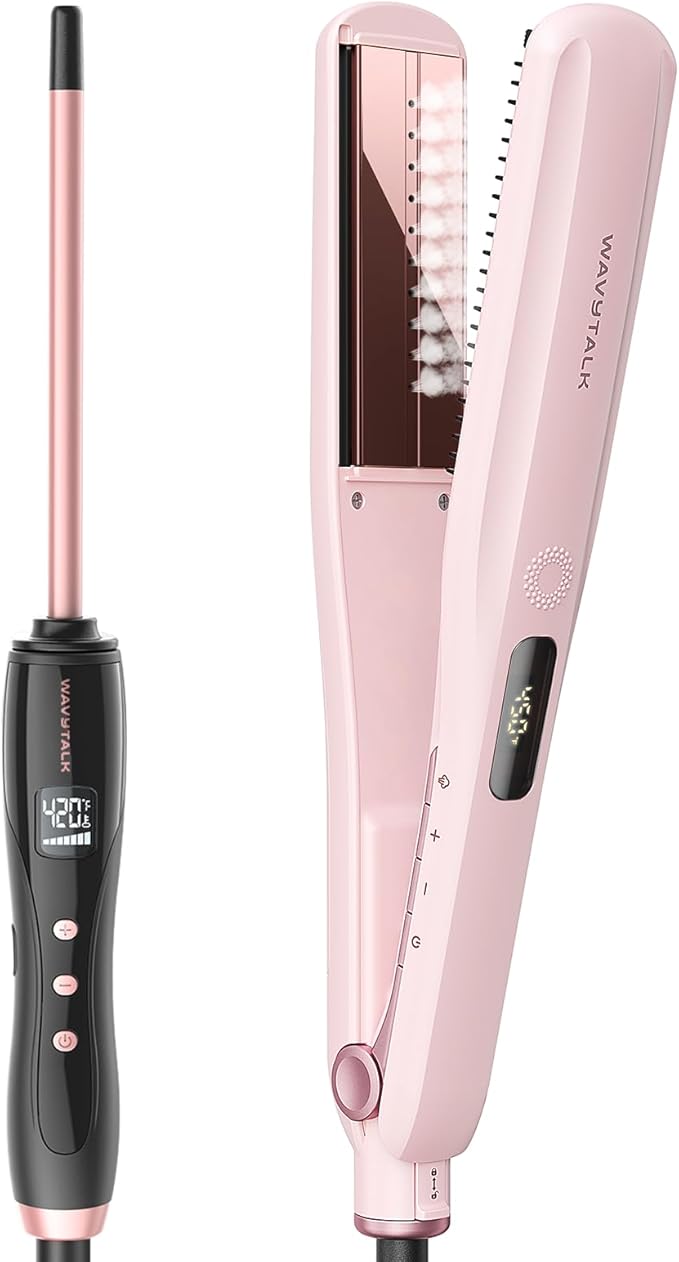 Wavytalk Micro Wave 3/8” Curling Wand and Steam Sesh Hair Straightener