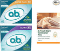 o.b. Super Plus Absorbency Tampons 40 Count Ultra Absorbency 40 Count With Fluid Lock - Set of 3 (80 Tampons) and eBooklet