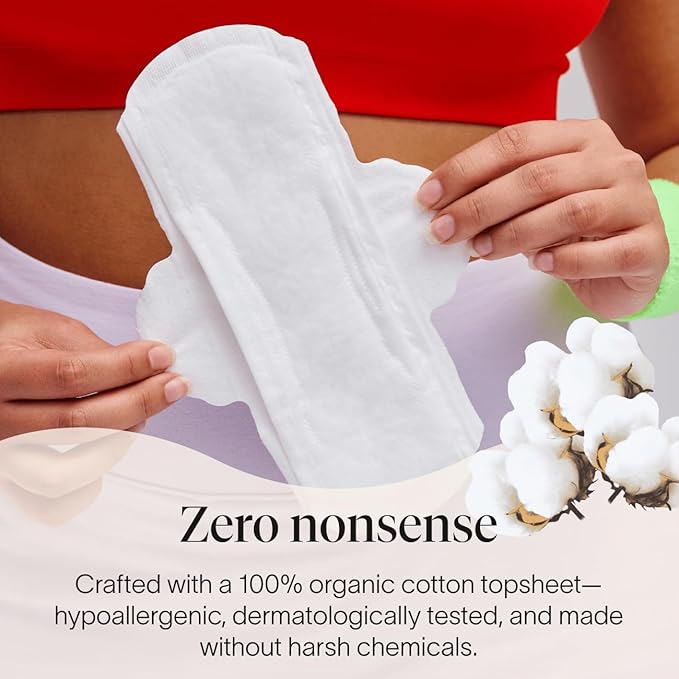 Cora 100% Organic Cotton Topsheet Pads (68 Made to Move Regular Pads)
