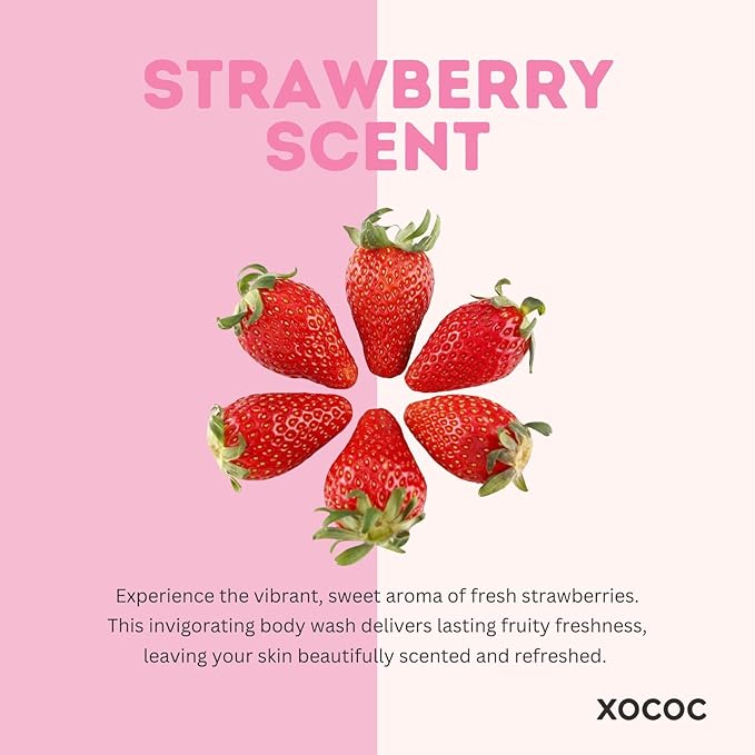 Strawberry Milk Body Wash Gentle Moisturizing Body Wash for Soft Smooth Skin Creamy Foaming Formula with Milk Protein &amp Strawberry Scent For All Skin Types 33.8 fl oz