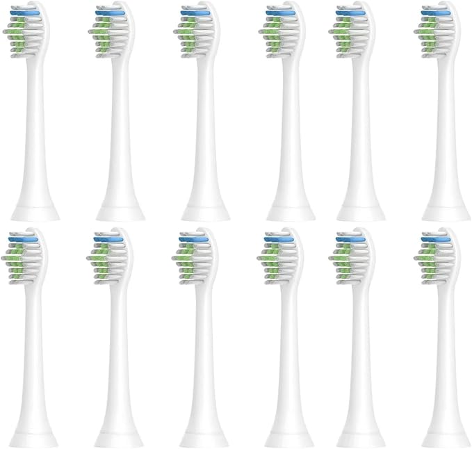 4pcs Replacement Brush HeadCompatible with PH Sonic Care Diamondclean Electric Toothbrush(12pcs White)