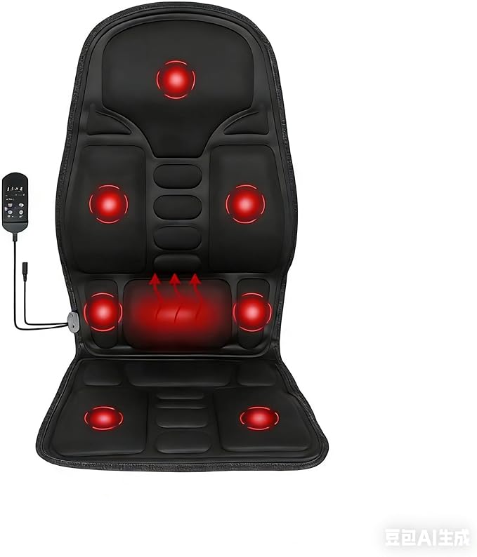 Solianne Back Massager with Heat Vibration Back Massage Pad 8 Motors Comfortable Back Massage Cushion for Back Neck Shoulder Leg Pain Relief Deep Tissue Home Office Use