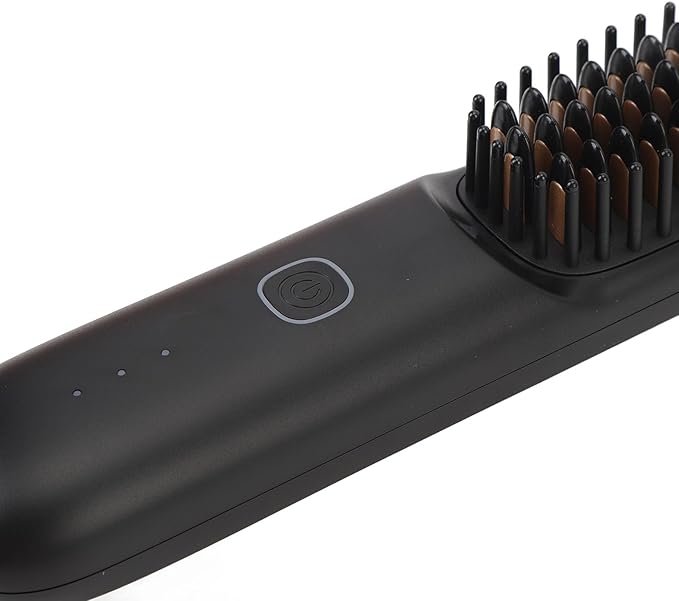 Hair Straightening Brush USB Rechargeable 3 Levels Negative Ions Portable Ceramic Hair Straightener Comb