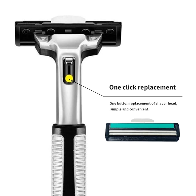 Razors for men Shaving2-Blade mens Razor Cartridges Includes 1 Handles and 48 Replaceable razor head With Lubricating Strip - Compatible With Atra Razor Handles（48 Cartridges reffills）