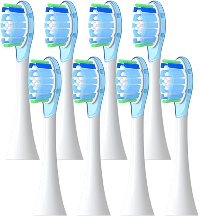 Compatible for Philips Diamond Series Replacement Brush Heads - HX6064/HX6930/HX6730 Sonic Toothbrush Vacuum Nozzle A3(8 Blue A3)