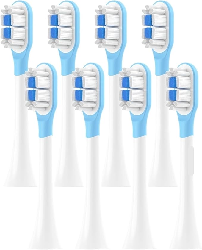 8pcs Replacement Toothbrush Heads for T301/T302/T501 Electric Tooth Brush(8 BJ White)