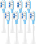 8pcs Replacement Toothbrush Heads for T301/T302/T501 Electric Tooth Brush(8 BJ White)