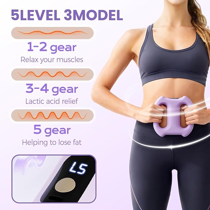 Multifunctional Fascia Ring with 3 Modes and 5 Levels for Heat Therapy and Shaping Suitable for Massage of The Abdomen arms and Legs.(Aqua Blue)