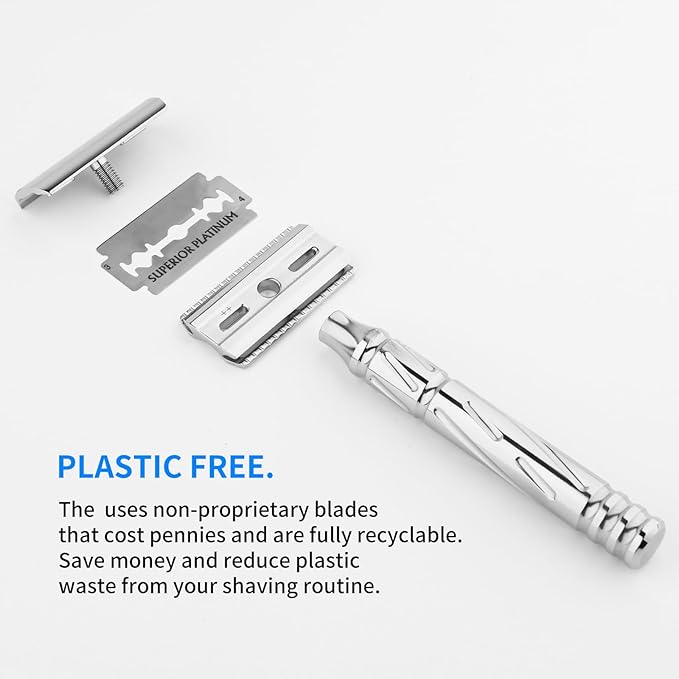 KAMPFE Double Edge Safety Razor Shaver Adopts CNC High-Precision ProcessingWomen and Mens razors for Shaving30-degree Shaving Angled Head (mild+)