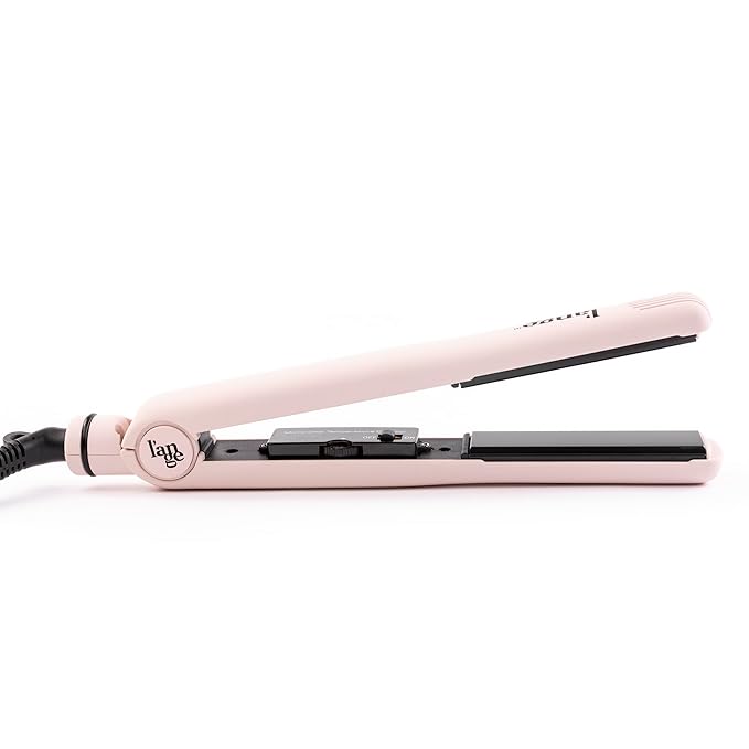 L'ANGE HAIR Aplatir Ceramic 1 Flat Iron | Adjustable Temp &amp Dual Voltage Hair Straightener | Tourmaline-Infused Plates for Smooth Frizz-Free Styling | 1 Inch Styling Tool (Blush)