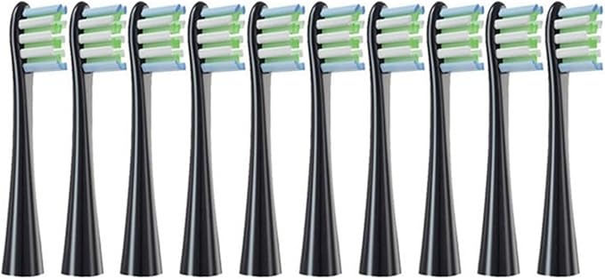 10PCS Replacement Brush HeadsCompatible for Flow/X/X PRO/F1/One/Air 2 Toothbrush Head(Black B)