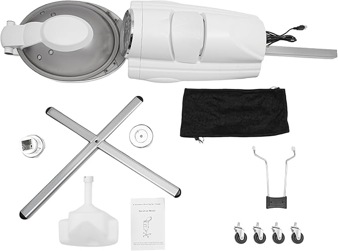 Professional Standing Hair Steamer Machine Multifunction Salon Steamer with 12 Color Lights &amp Cold Mist for Home Salon Spa (White)