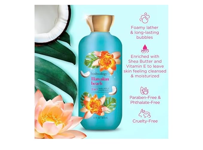 2 in 1 Body Wash &amp Bubble Bath Hawaiian Beach16 fl oz pack 1