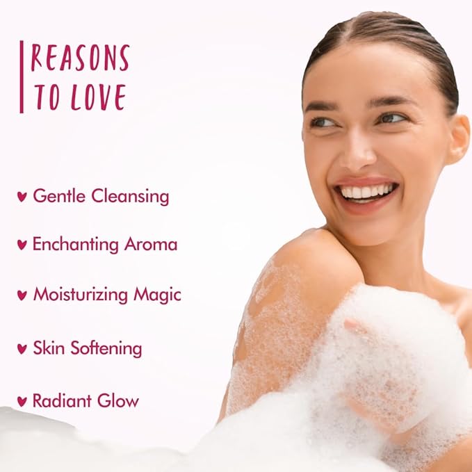 THE LOVE CO Japanese Cherry Blossom Shower Gel | Aloe &amp Vitamin E for Hydration &amp Skin Nourishment | 100% Vegan &amp Paraben-Free | Luxurious Long-Lasting Fragrance | For Women &amp Men 100