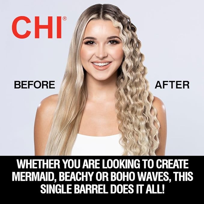 CHI Multi-Wave Styler Hair Waver With Adjustable Barrel For Customizable Waves Reduces Frizz &amp Increases Shine Black