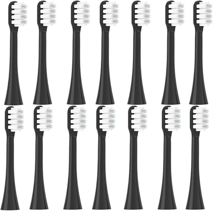 14 PCSCompatible for SOOCAS X3S Replacement Toothbrush Heads X3U/X3Pro/D2/ D3S/D5 Electric Soft Bristle Nozzles(14 Black- Soft)