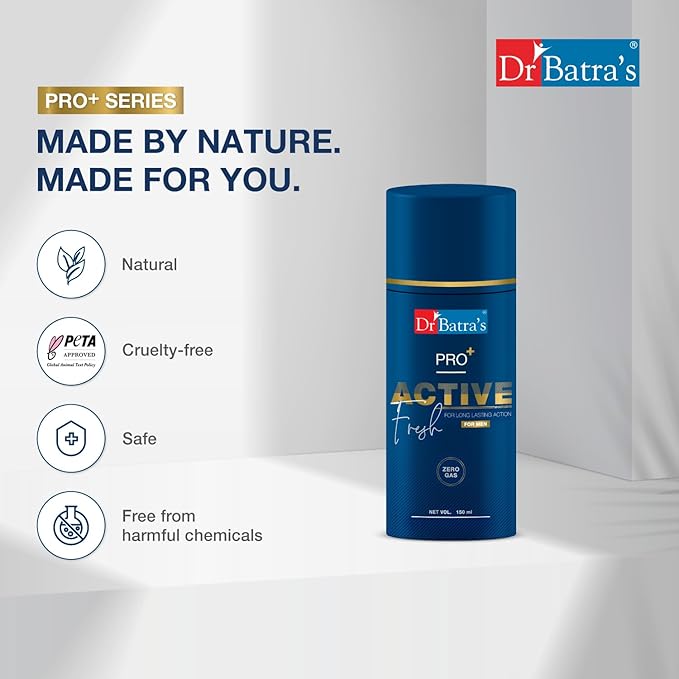 Dr Batra's Pro+ Active Fresh Deodorant for Men Unleash a Refreshing Scent with Long-lasting Effect - 150 ml