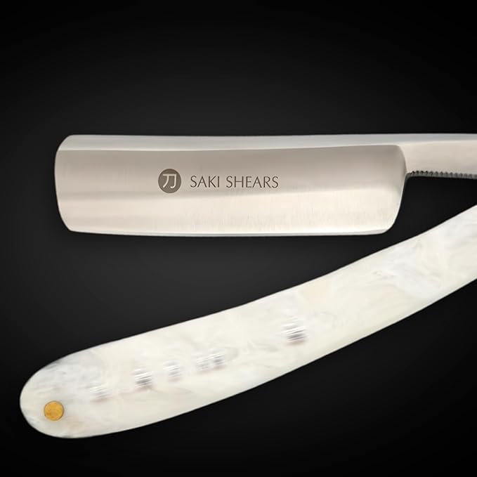 Shaving Straight Edge Razor from Saki Shears (White)