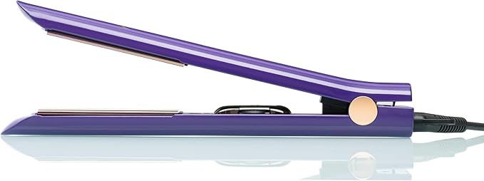 Flat Iron for Hair Styling – 1 Inch Infrared Hair Straightener with Rose Gold Titanium Floating Plates – Ionic Technology Smooths and Straightens Hair Without Pulling Heat Damage or Frizz (Purple)