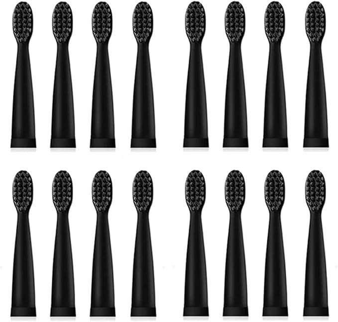 16pcs Replacement Brush Heads Compatible for Toothbrush Head Tips Deep Clean J110 / J209(16pcs Black Head)